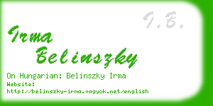 irma belinszky business card
